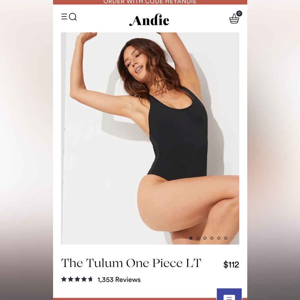 NWT Andie swim The Tulum one piece LONG TORSO